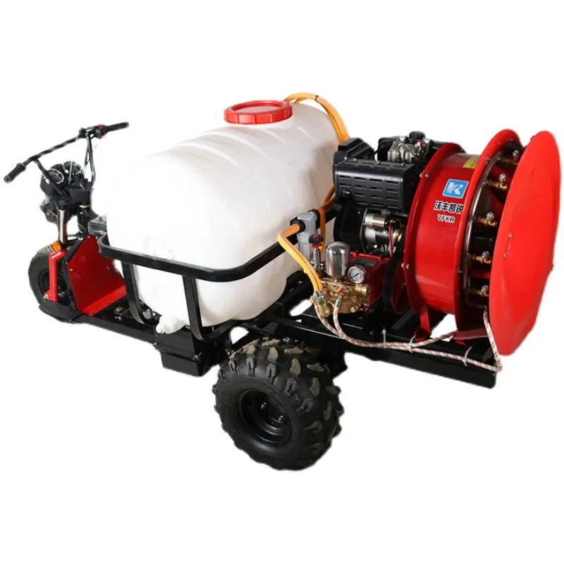 Self-propelled air delivery dispenser Ride-in high-pressure three-wheel sprayer traction hand push orchard fruit tree spray