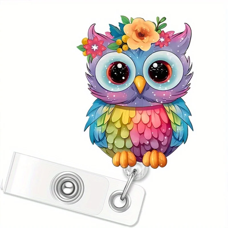 

Owl retractable badge clip with 360° rotation. Ideal for nurses, doctors, students, and office workers.