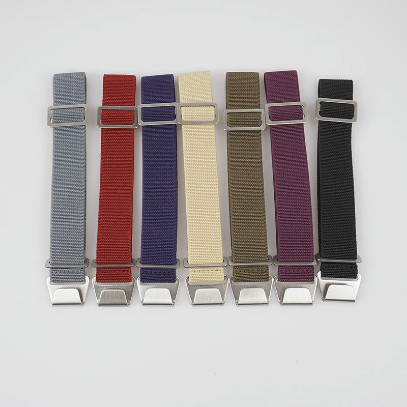 60s French Troops Parachute Bag Elastic Watch Strap 18 20mm 22mm Nylon Watchbands Man's Universal Ballistic Fabric Wristband