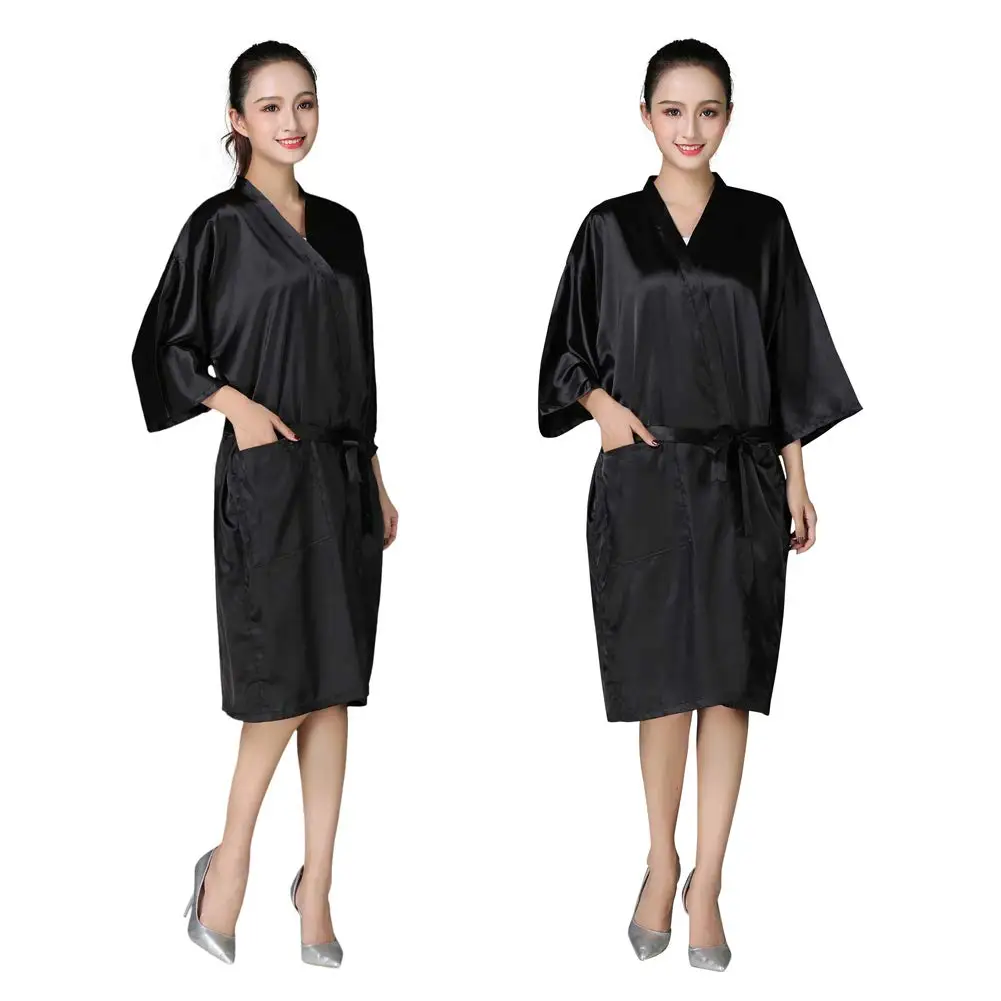 Professional Salon Client Robe Gown, Waterproof Anti‑Dye Kimono Smock for Barbershop Beauty Spa Hotel Guest Garment