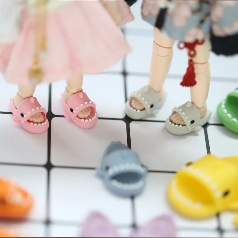 Zapatillas de tiburón de varios colores, zapatos de muñeca de plástico, traje de zapatos para muñecas Ob11,YMY, P9,OB22, Blyth, BJD12, 1/6BJD, YOSD