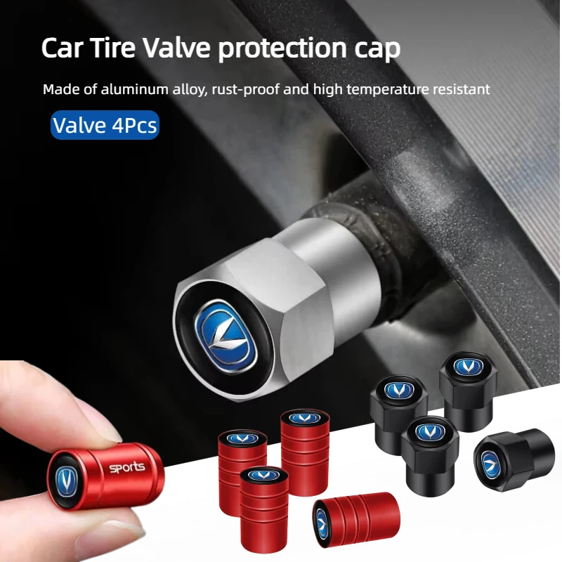 4Pcs Car Tire Valve Caps Air Tight Stem Covers For Changan UNI-K UNI-T CS35 CS55 CS75 CS85 CX70 Alsvin Hunter Yuexiang