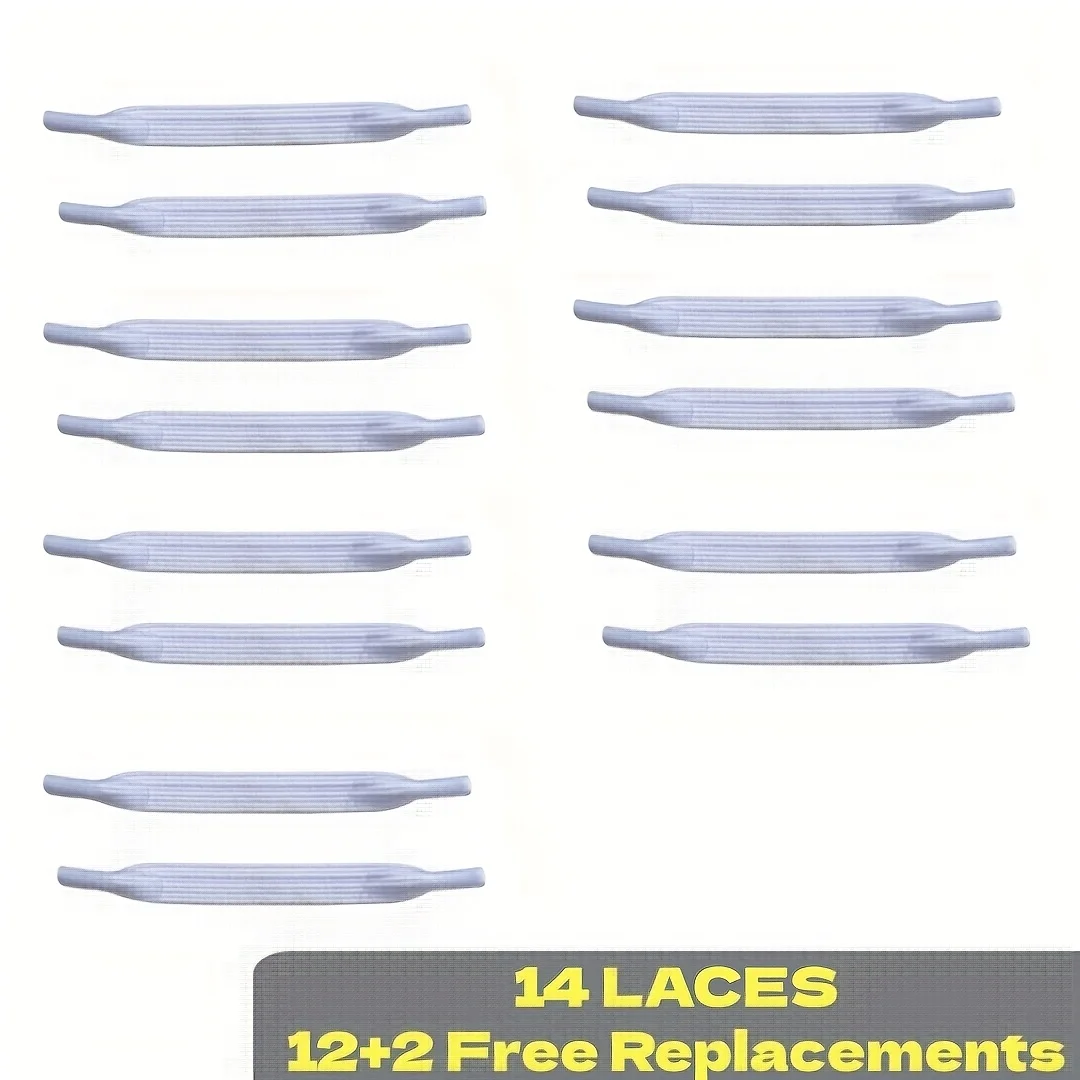 

14pcs White Elastic Laces Soft Durable DIY Elastic Shoelace Household Minimalist No Tie System For Sneakers Home Accessories