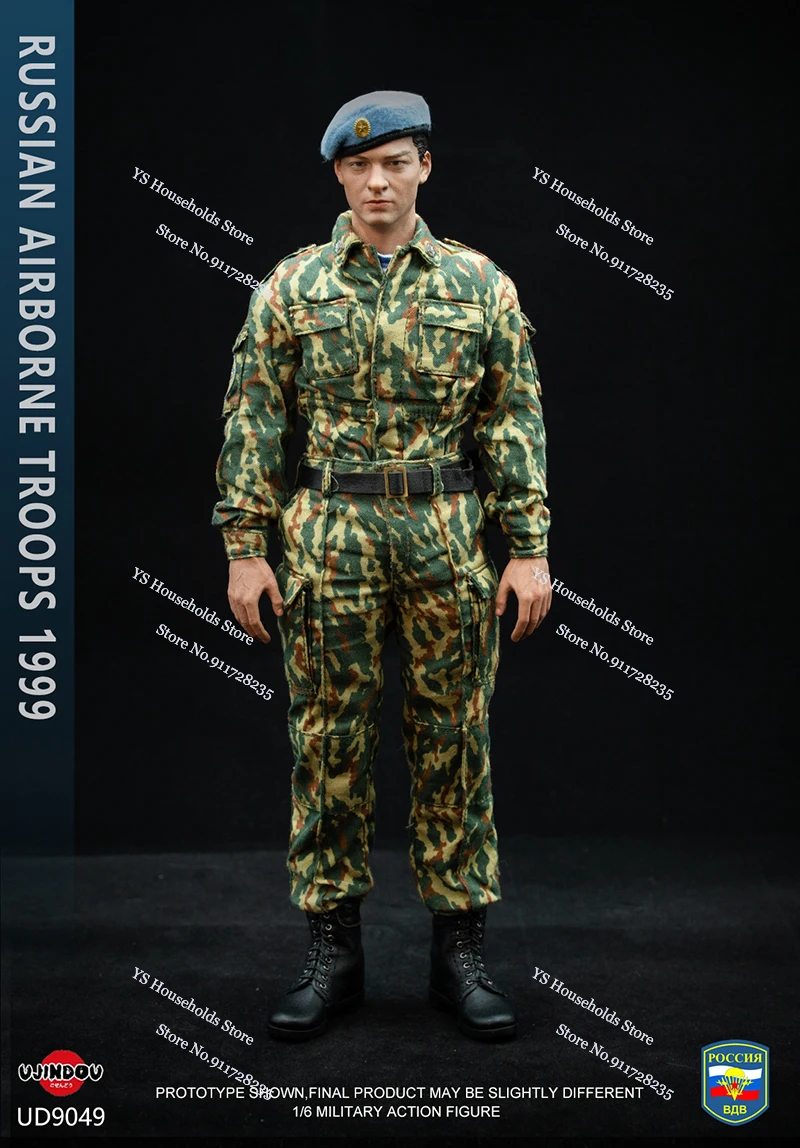 UJINDOU UD9049 1/6 Rosyjskie Siły Powietrznodesantowe 1999 Figurka Akcji w Odzieży Wojskowej, Bojówka w Dżungli, Delikatny Model Żołnierza Męskiego 12 cali