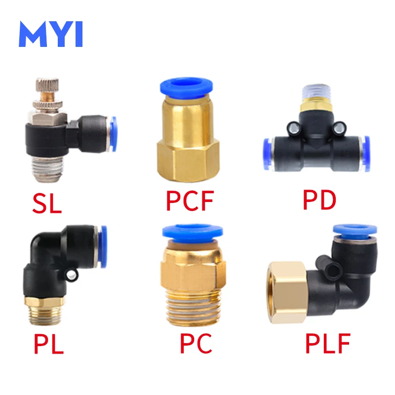 SL PCF PD PL PC PLF 1/8'' 1/4'' 3/8'' 1/2'' Pneumatic Female Elbow Connector Tube Air Push In Fitting OD 4 6 8 10 12mm