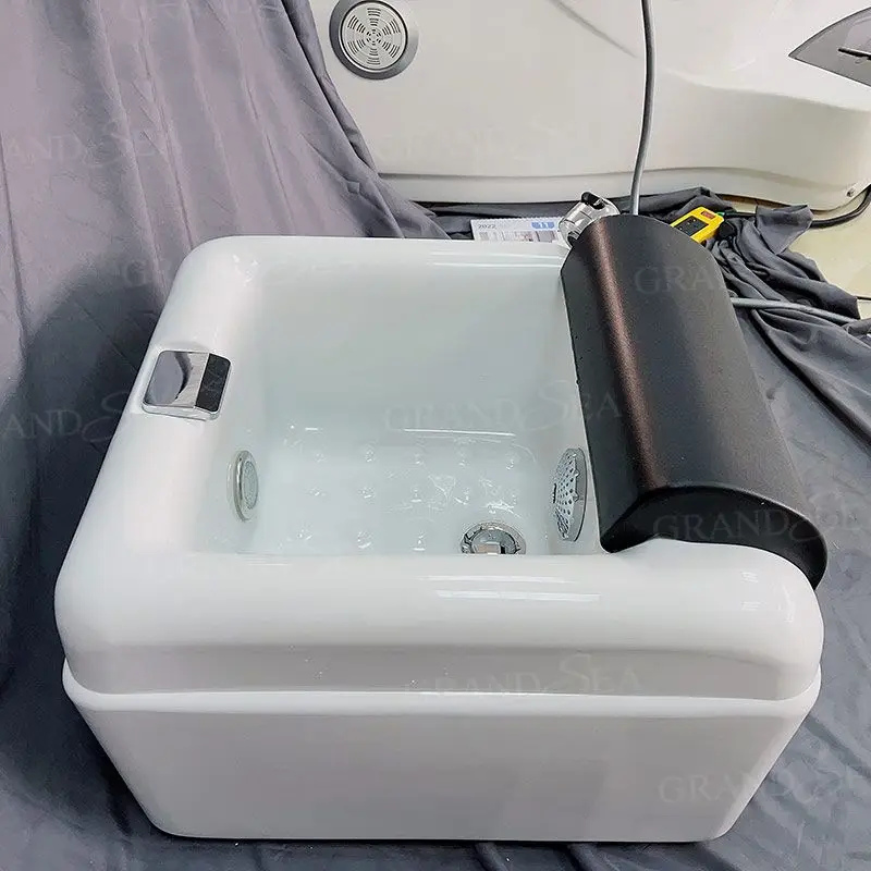 Modern acrylic foot massage sink with colorful surfing lights