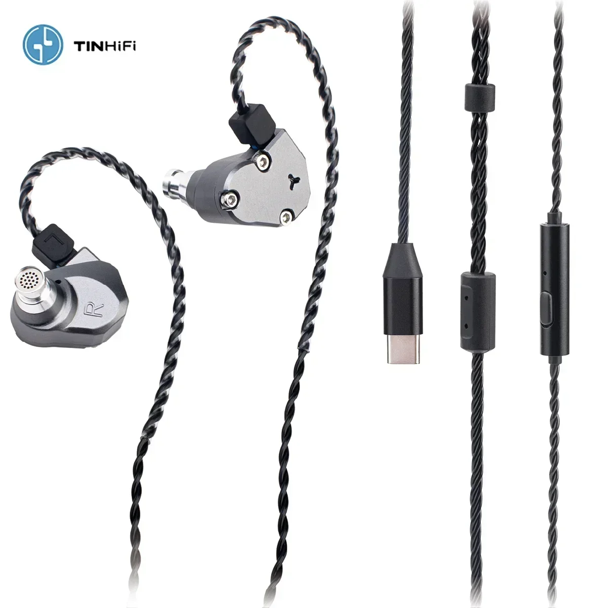 TINHIFI C2 Wired Earphones 2Pin HD Microphone Cable HiFi Earphone in Ear Monitor Drive 10MM PU LCP 2025 Detachable Music Gifts