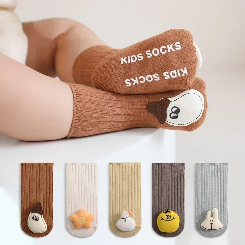 Spring Autumn Children Baby Girls Boys Cotton Mid Calf Socks Home Trampoline Socks Kids Toddler Floor Sport Non-slip Long Socks