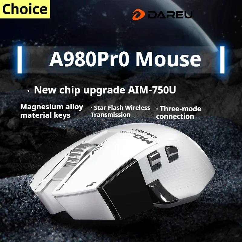 dareu mouse gaming sem fio a980pro max 4k 8k com fio pata 3950 liga de aluminio e sport acessorios pc para ganhar 01