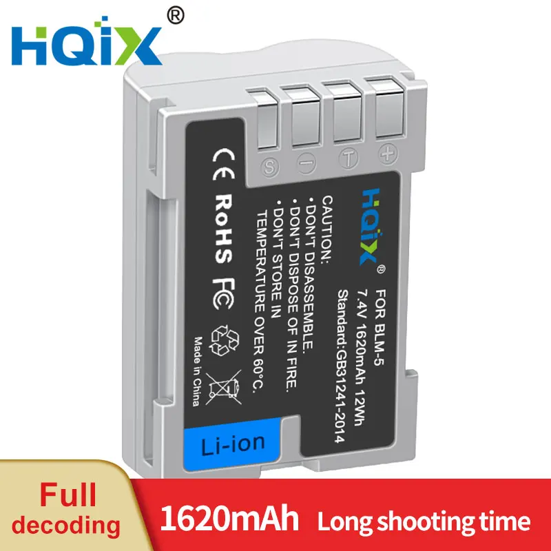 HQIX for OLYMPUS E-500 510 520 3 1 300 330C-8080 5060 7070 Camera BLM-5 Battery USB Charger