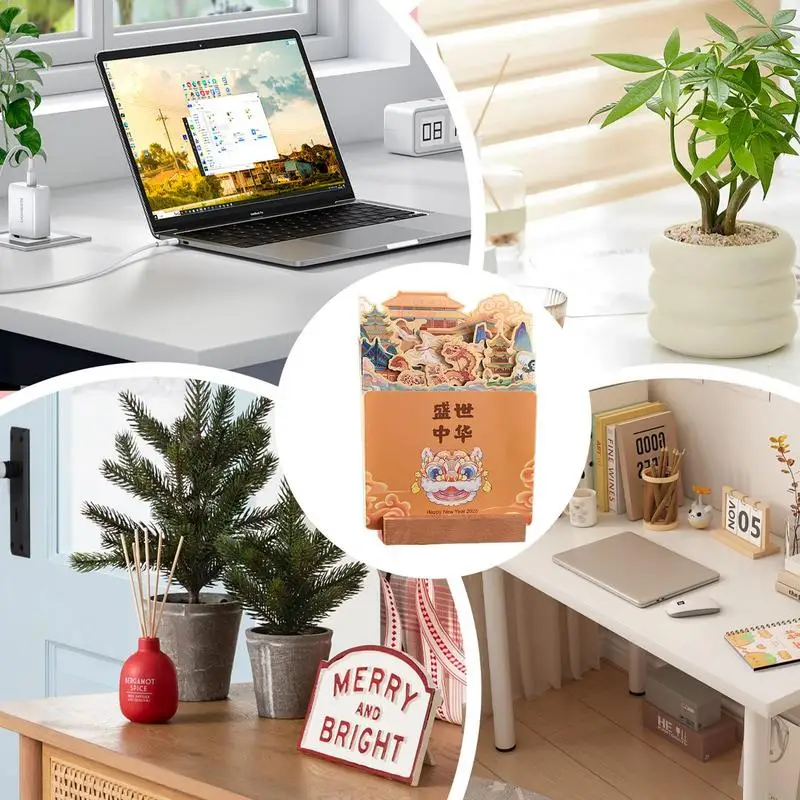 Desk Pad Calendar 2025 Calendar Monthly Calendar With Wooden Base Monthly Desktop Decoration Calendar Compact For Home