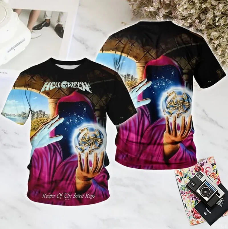 

Pop rock Halloween band 3D printed fast drying breathable men's T-shirt hip-hop punk street casual short sleeved top