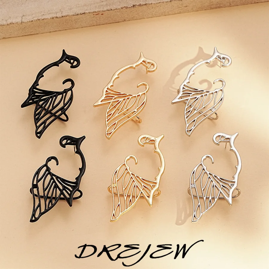 DREJEW Fashion Butterfly Fairy Clip Earring European and American Temperament Ear Bone Clip Exaggerated Jewelry Punk Party Gifts