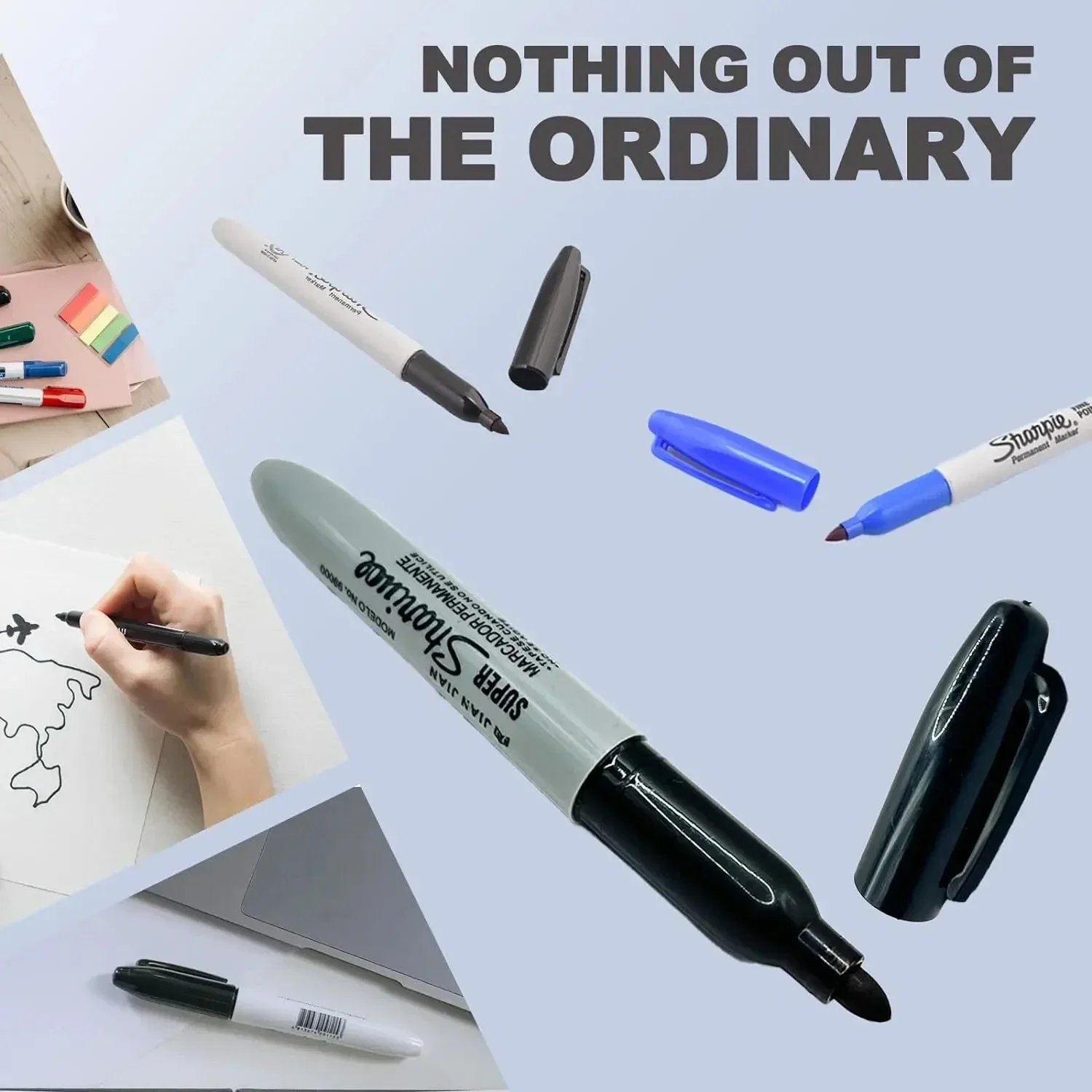 Creative Fake Red Black Marker Pen Hidden Compartment Sight Diversion Safe For Home Office Hide Necklace Money Small Valuables
