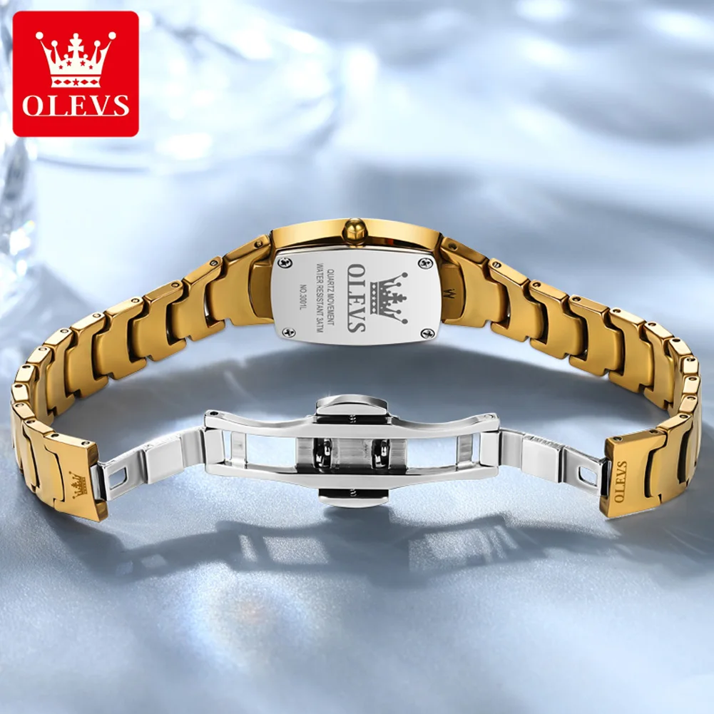 OLEVS Brands New Fashion Quartz Watch for Women Waterproof Calendar Luxury Gold Tungsten Steel Watches Ladies Relógio Feminino