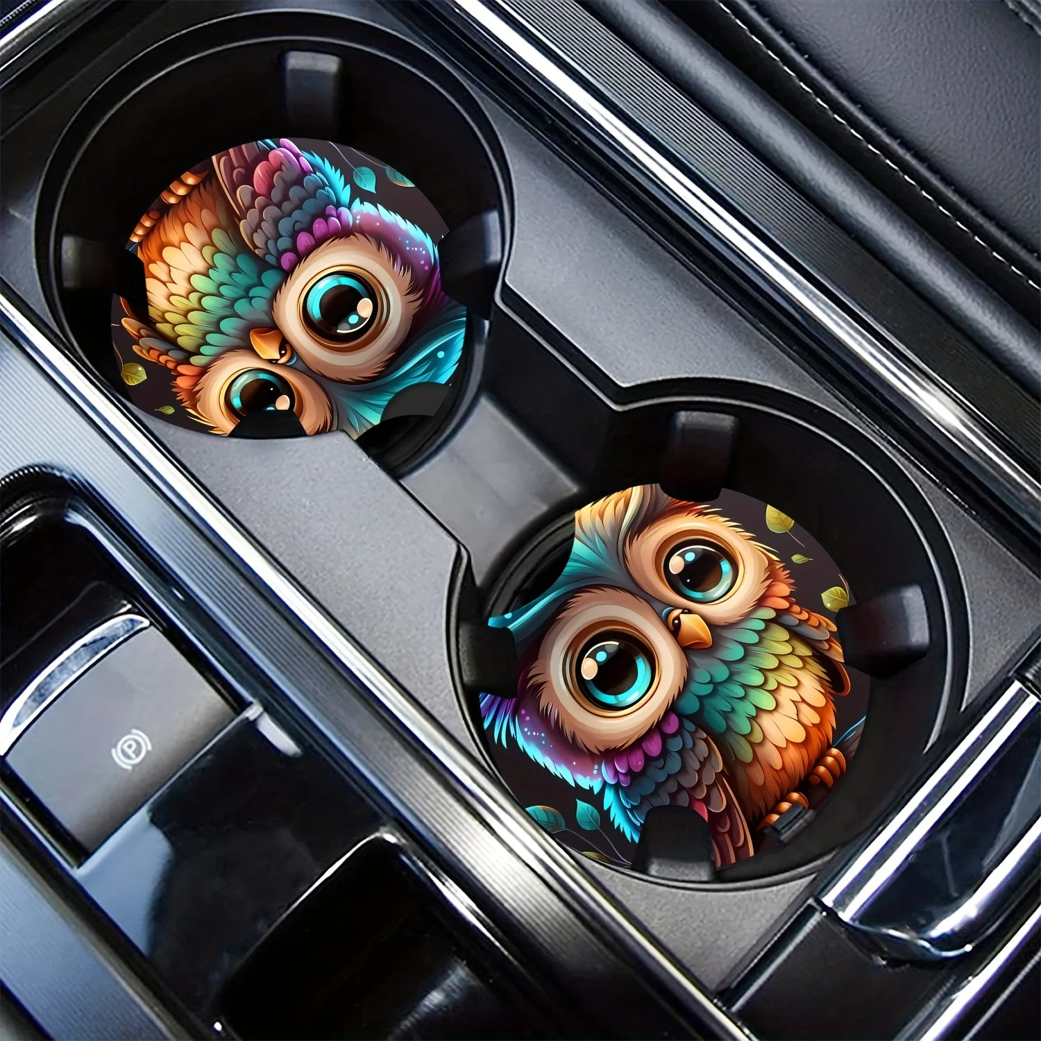2 Interesting Eagle-Shaped Mats, Universal Cup Holder, Embedded In Ornaments - Car Interior Additions For Beverages, Waterproof,
