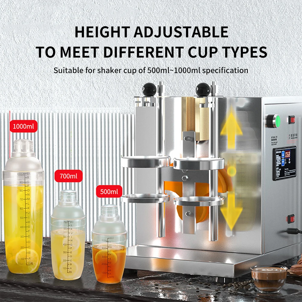 High Quality Milk Shaking Machine Portable Double Cups Auto Bubble Tea Juice Shaking Machine for Milk Tea Shop