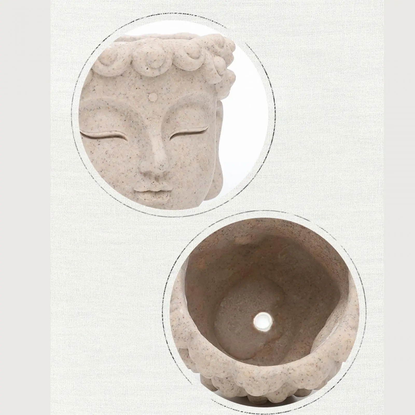 Buddha Head Flower Pot Flower Vase Decors Planters with Drainage Hole Indoor Plants Plant Containers for Kitchen Desk Garden