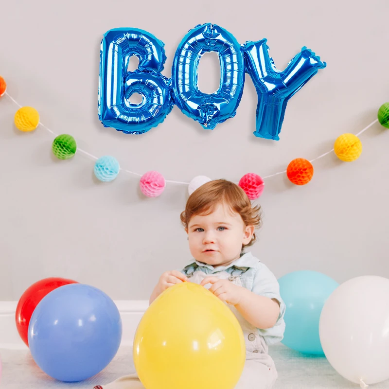 Link Baby Boy Girl Letter Foil Balloons Baby Shower Birthday Wedding Party Large Size Connect Baby Alphabet Air Globos Decor