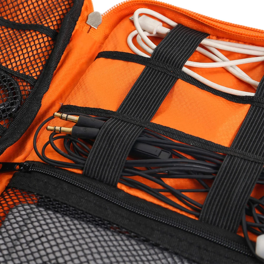 

Waterproof Digital Accessories Pouch Bag Dual Layer Organizer for USB Cable Earphone Phone Storage Travel Essential