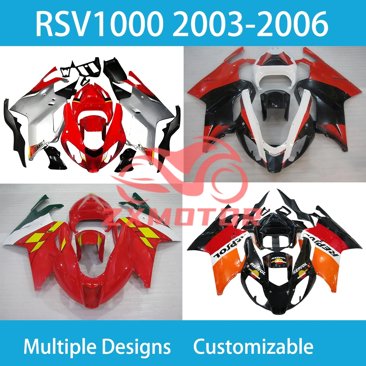 

New Style Fairing Kit RSV1000 2003 2004 2005 2006 ABS Injection Fairings Bodywork for Aprilia RS1000 RSV4 1000 03 - 06 ZXMT