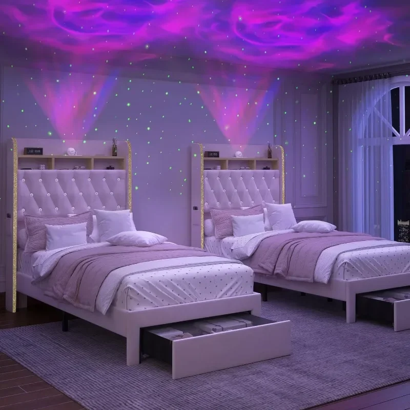 2 Set Twin Led Bed …