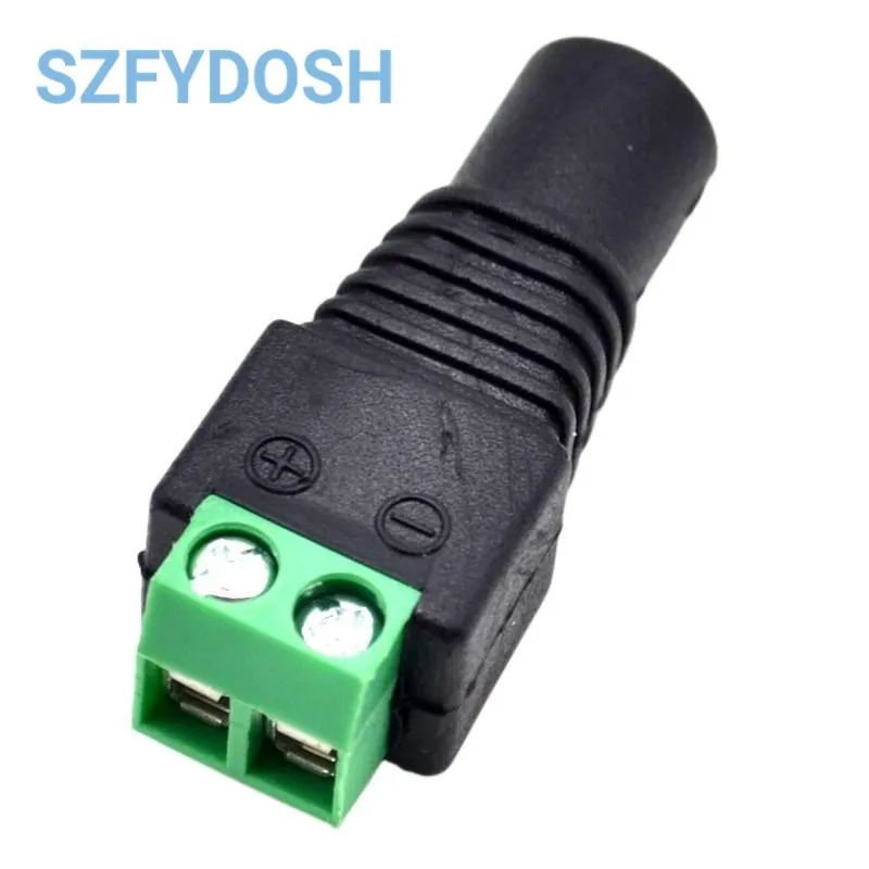 5PCS/LOT 5.5mm x 2.1mm Female Male DC Power Plug Adapter For 5056 Single Color LED Strip And CCTV Cameras