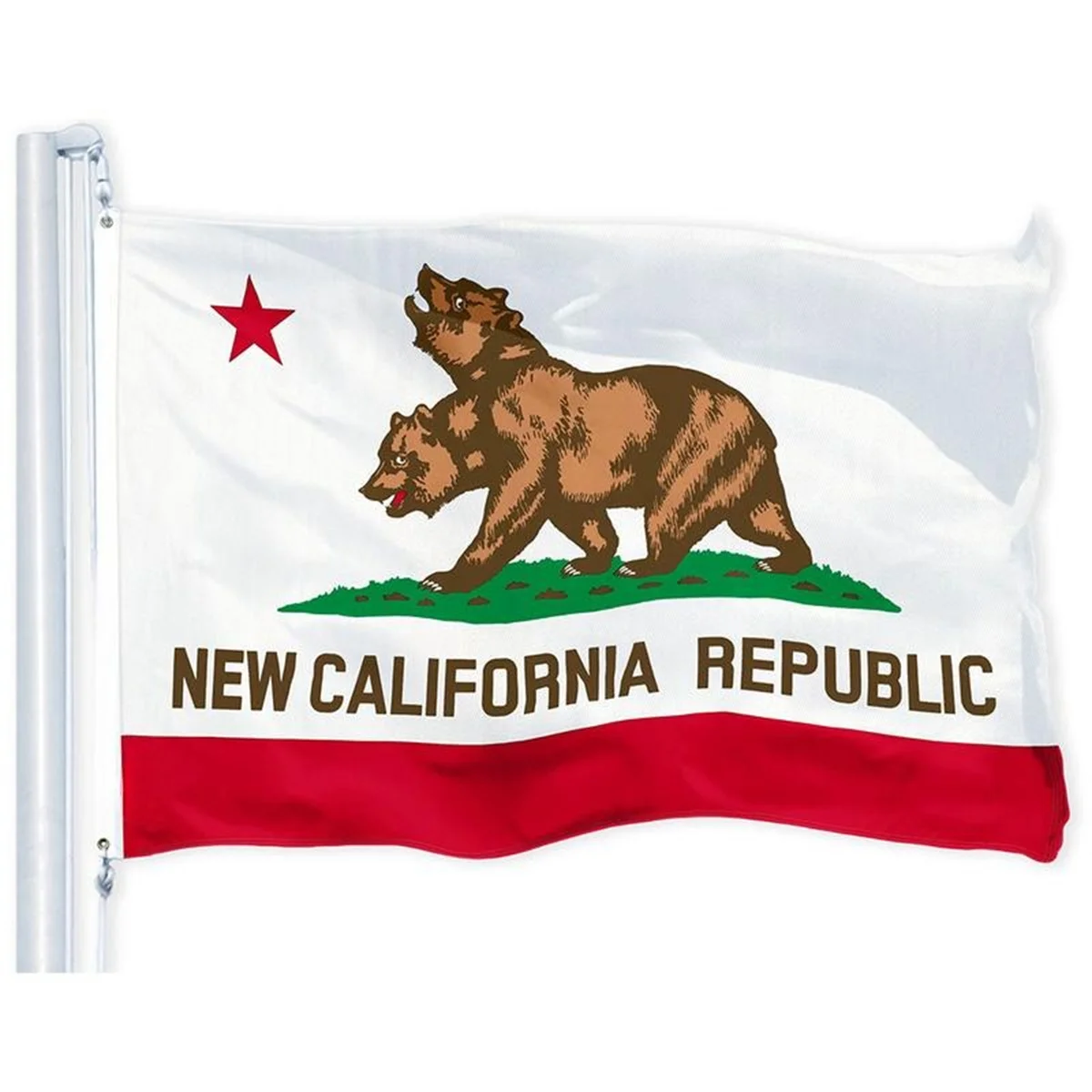 Nueva bandera de oso de doble cabeza de la República de California, pancarta de poliéster impresa 150D de 3x5 pies para decoración del hogar, decoración de fiestas y festivales