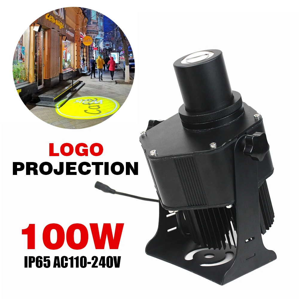 

100w Outdoor Waterproof Advertising Gobo Projector Light Ip65 Customize Logo Ground Projector Warning area lights