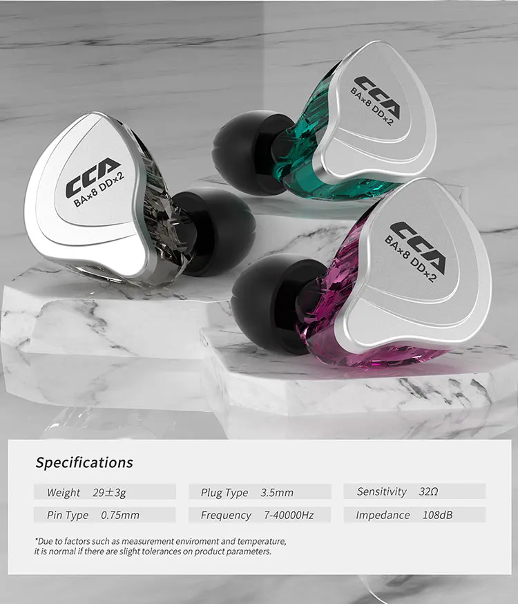 CCA C10 HiFi-Kopfhörer, 4BA+1DD, Hybrid-Technologie, In-Ear-Kopfhörer für Musik, DJ, Gamer, Sport, aktive Geräuschunterdrückung, Monitor-Headset – Detail 11