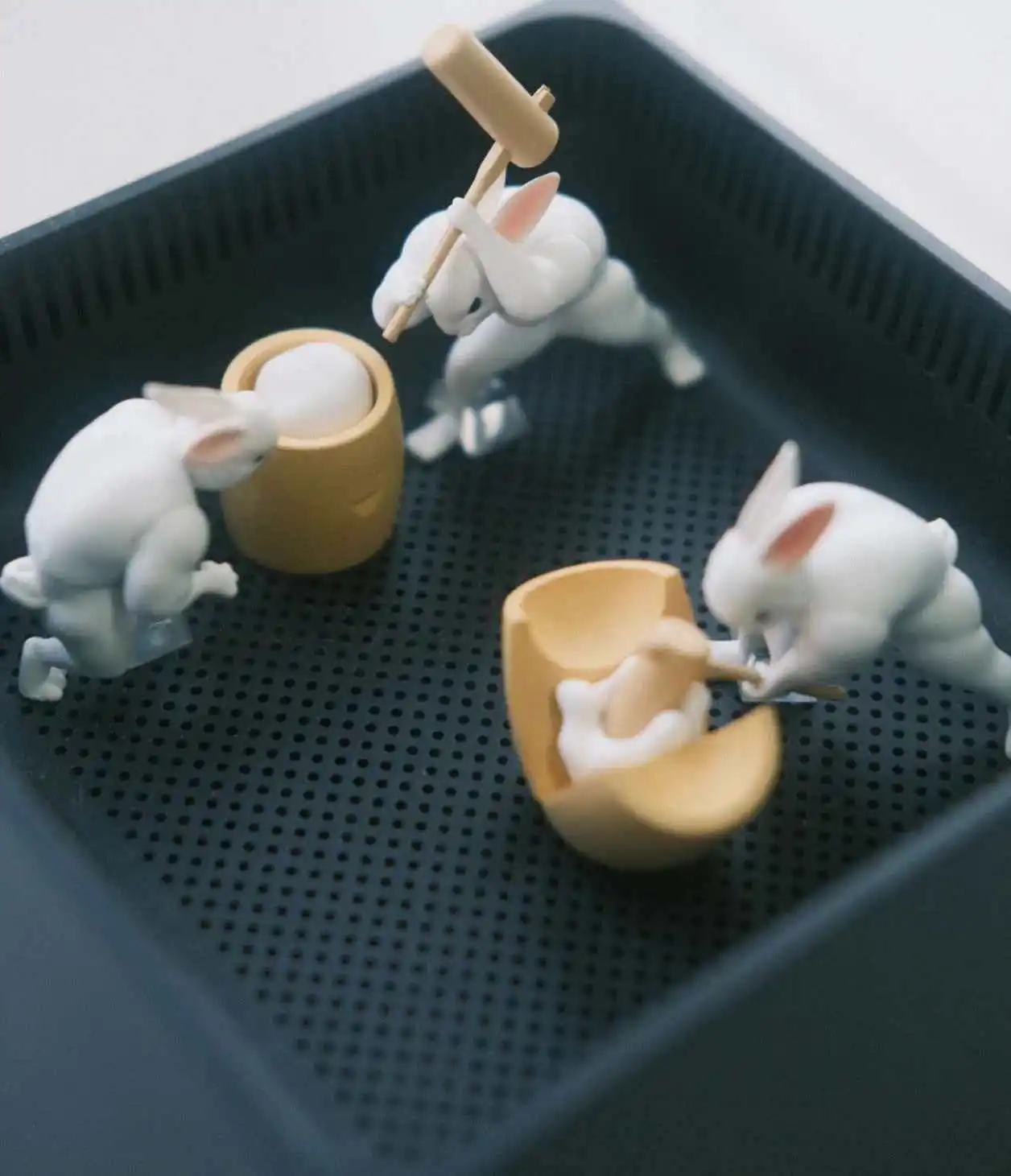 

Muscle Jade Rabbit Pounding Rice Cake Smaing Mooncakes Rabbit Blind Box Toy Collectible Action Figure Anime Themed Surprise Gift