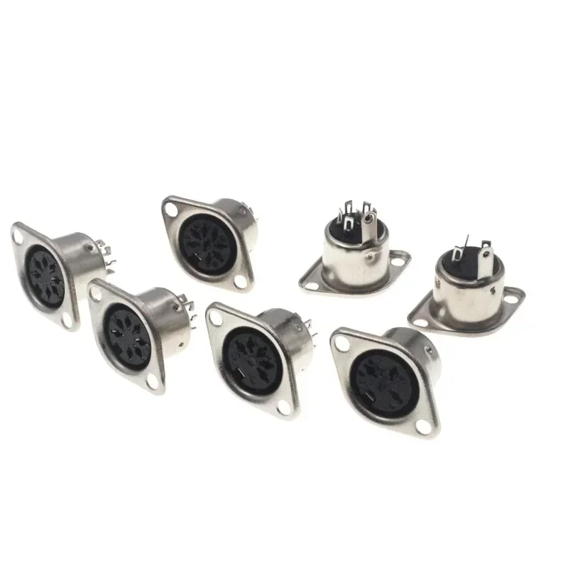 5PCS 3/4/5/6/7/8PIN Panel Mount Female Jack DIN Adapter MIDI Cable Connector