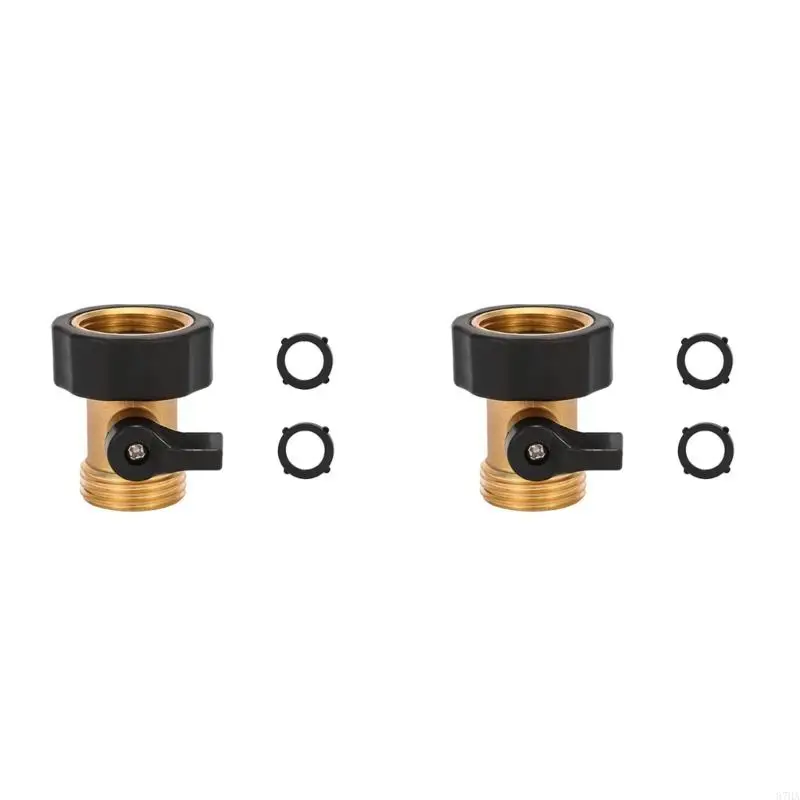 Swivels Female Hose Valves Adapter for Garden Water Connection, Metal Shutoff Connector Garden Straight-Through Ball Valves 87HA