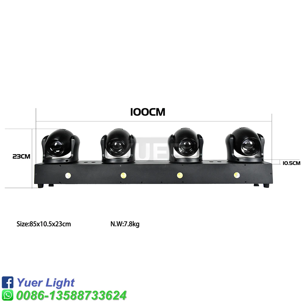 Imagem -04 - Led Moving Head Beam Grupo Strobe Stage Efeito Luz Dmx Controlador Projetor dj Iluminação Disco 4x40w Rgbw 4in Novo Molde