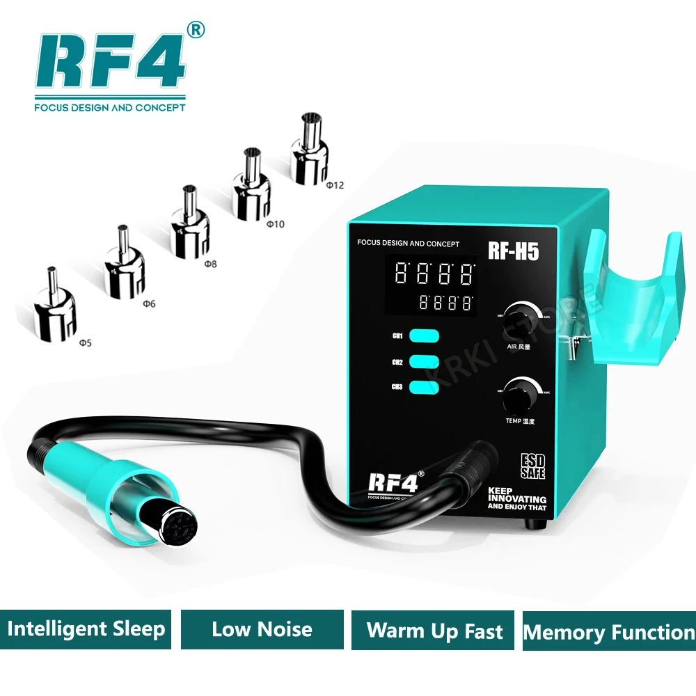 RF4 800W Fast Desoldering Hot Air Gun Soldering Station Digital Display Intelligent BGA Rework Station To PCB Chip Repair RF-H5