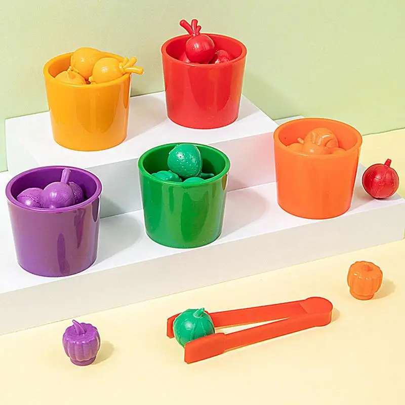 Jeu de tri de documents d'apprentissage althpour enfants, jouets mentaires oriels assortis, fruits et légumes, début du dos