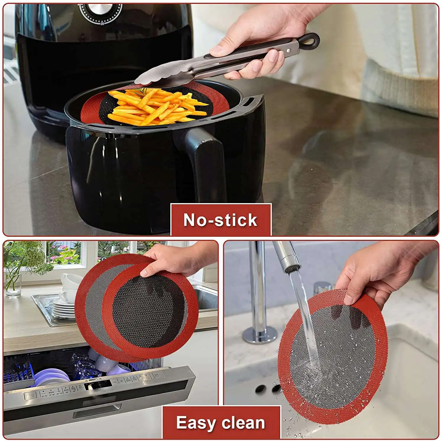 8-inch luchtfriteusevoeringen Multifunctionele luchtfriteusevoeringen Luchtfriteusevoering Ronde herbruikbare antiaanbaklaag Luchtfriteusemandmat