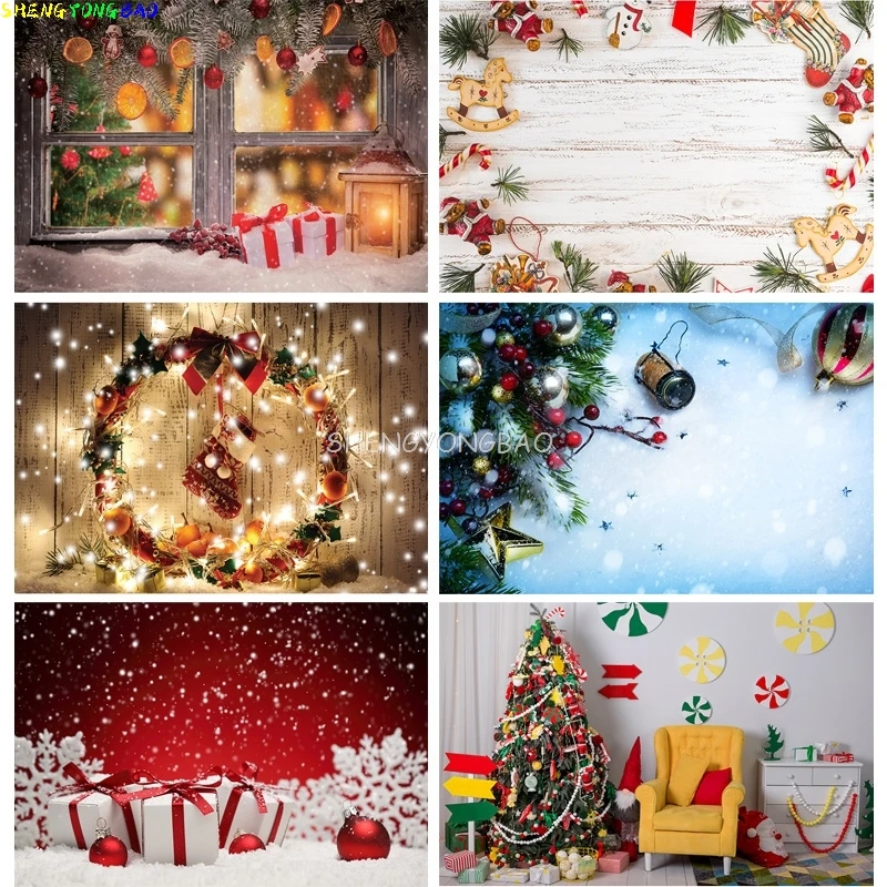 

Christmas Theme Photography Background Christmas tree Gift Children Portrait Backdrops For Photo Studio Props 2197 DHT-57
