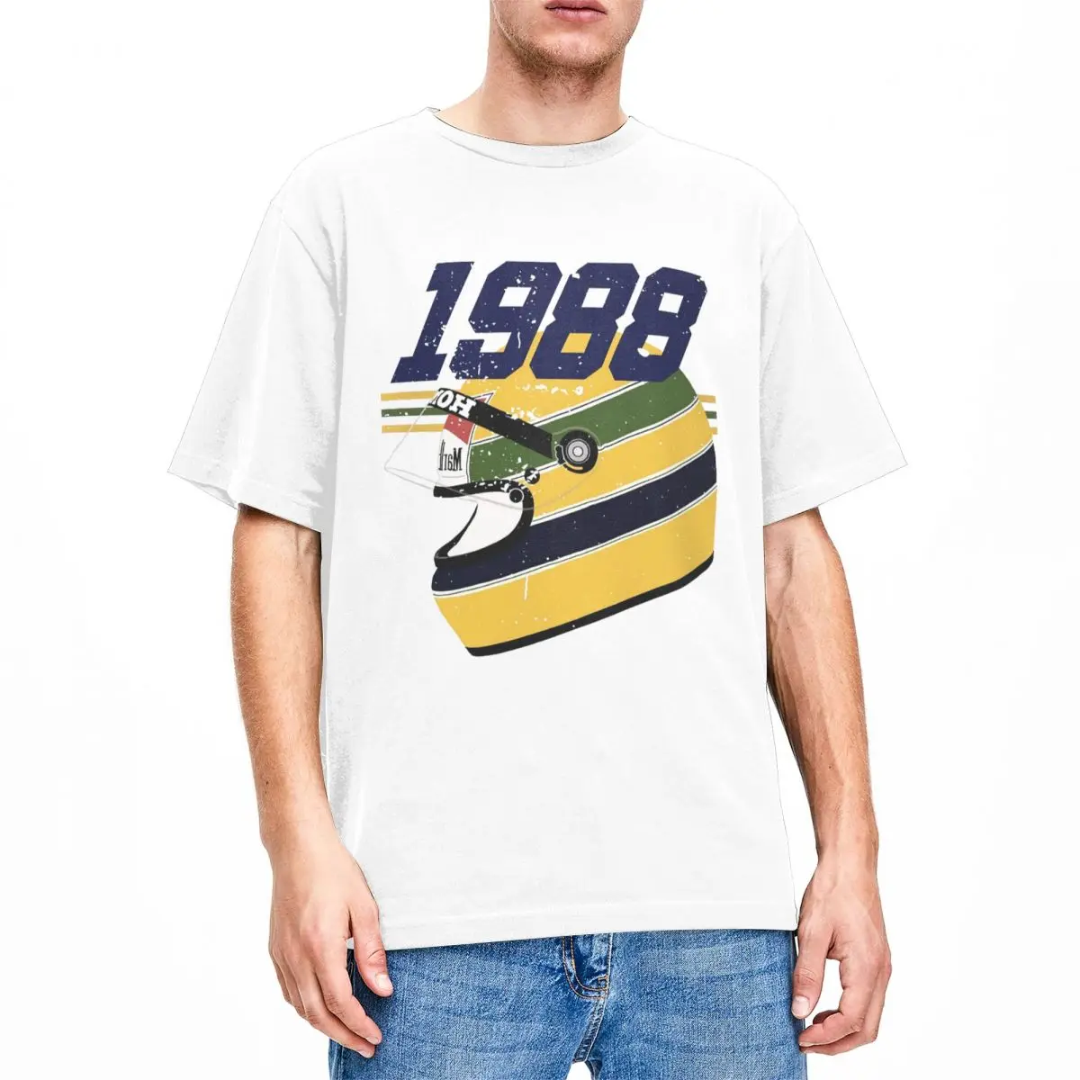 Vintage Ayrton Senna T Shirt Men Women's 100% Cotton Tee Shirt Summer Clothes