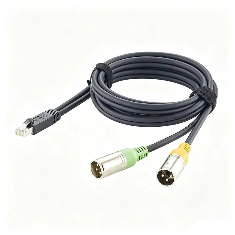 RJ45 Male to Dual 3-Pin XLR Male AXIA Broadcast-Grade Audio Cable for Studio Mixing Consoles