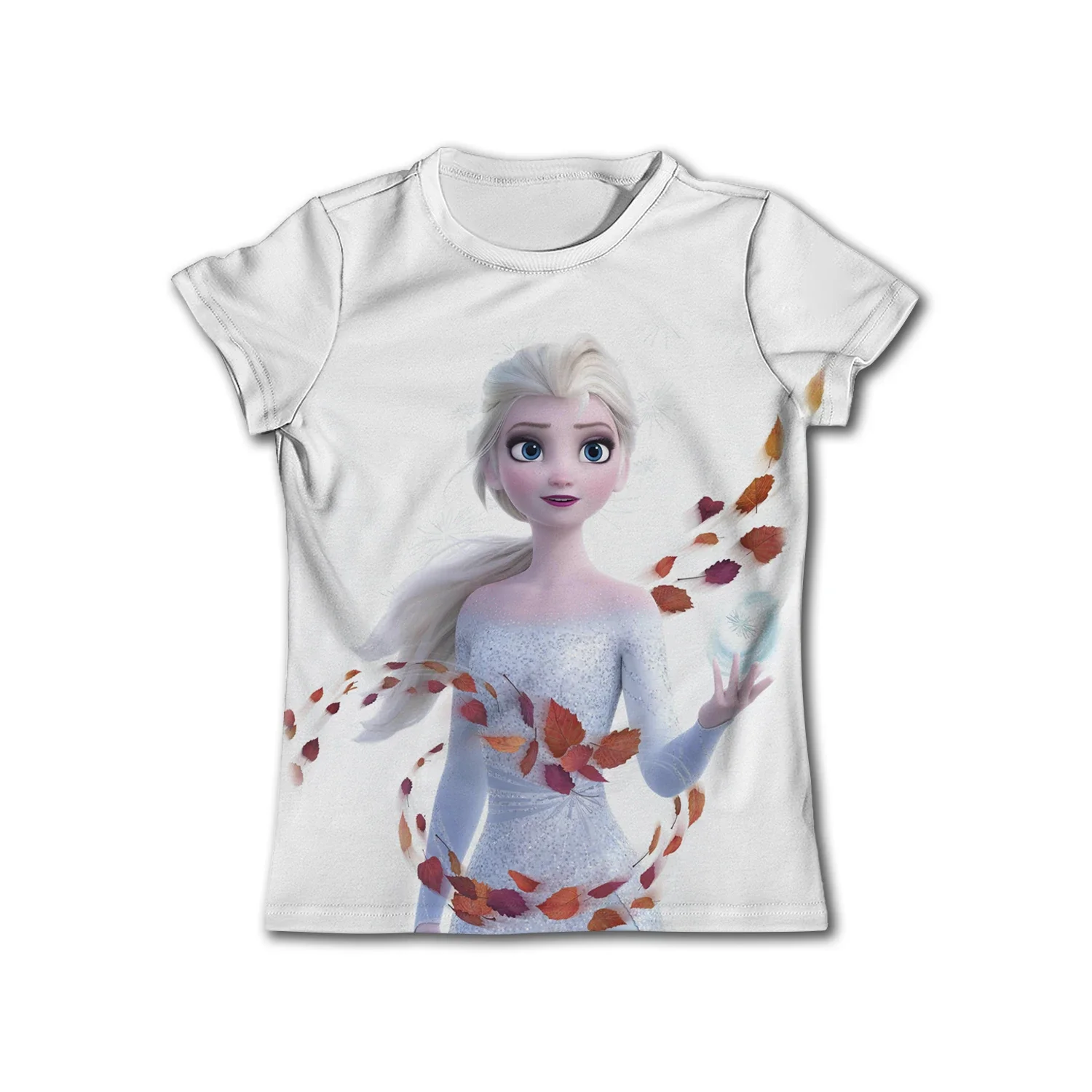 Frozen Anna Elsa T-shirts Girls Clothing Disney T Shirt Children Summer Short Sleeve Birthday Gifts 2-14Ys Kid Girl T-shirt