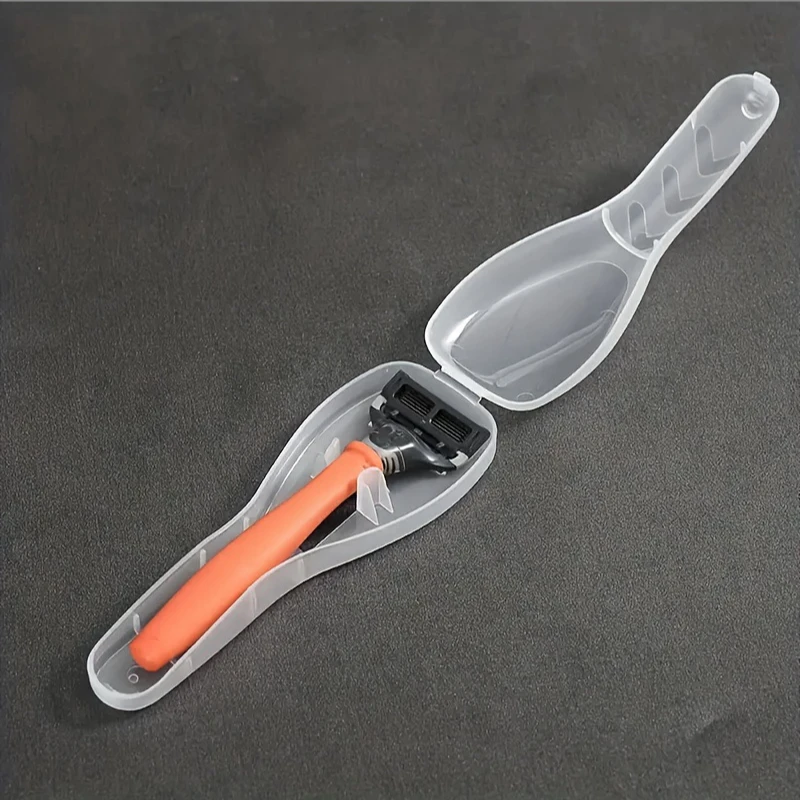Estuche de Almacenamiento Transparente y Portátil para Maquinillas de Afeitar, Organizador de Viaje a Prueba de Polvo, Contenedor para Cartuchos de Afeitadora Gillette para Hombres, Uso Diario