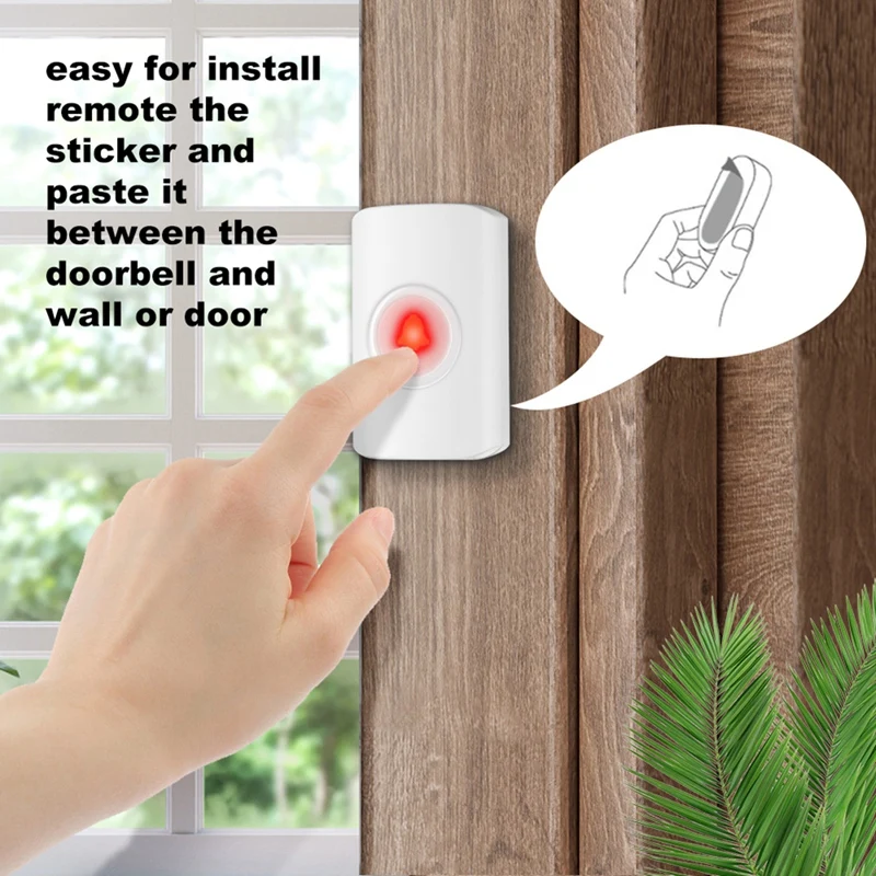 Top Deals Wireless Doorbell Waterproof IP65 Not Need To Charge Smart Door Bell Alarm Home Security Outdoor Welcome Door Chime