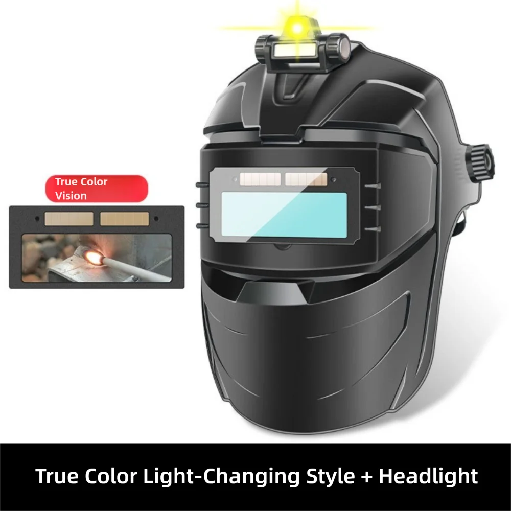 Automatic Variable Light Adjustment Auto Darkening Welding Facemask High-Temperature Resistant Durable Welding Mask True Color