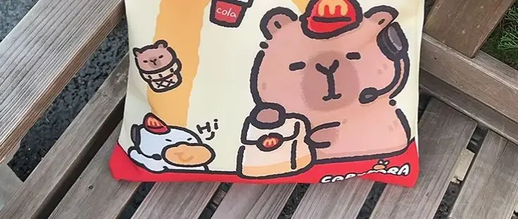 

Cartoon Kawaii Capybara Canvas Bag Novelty Creative Tote Bag Daily Large Capacity Shoulder Bag Cute Capybara Handbag Gifts