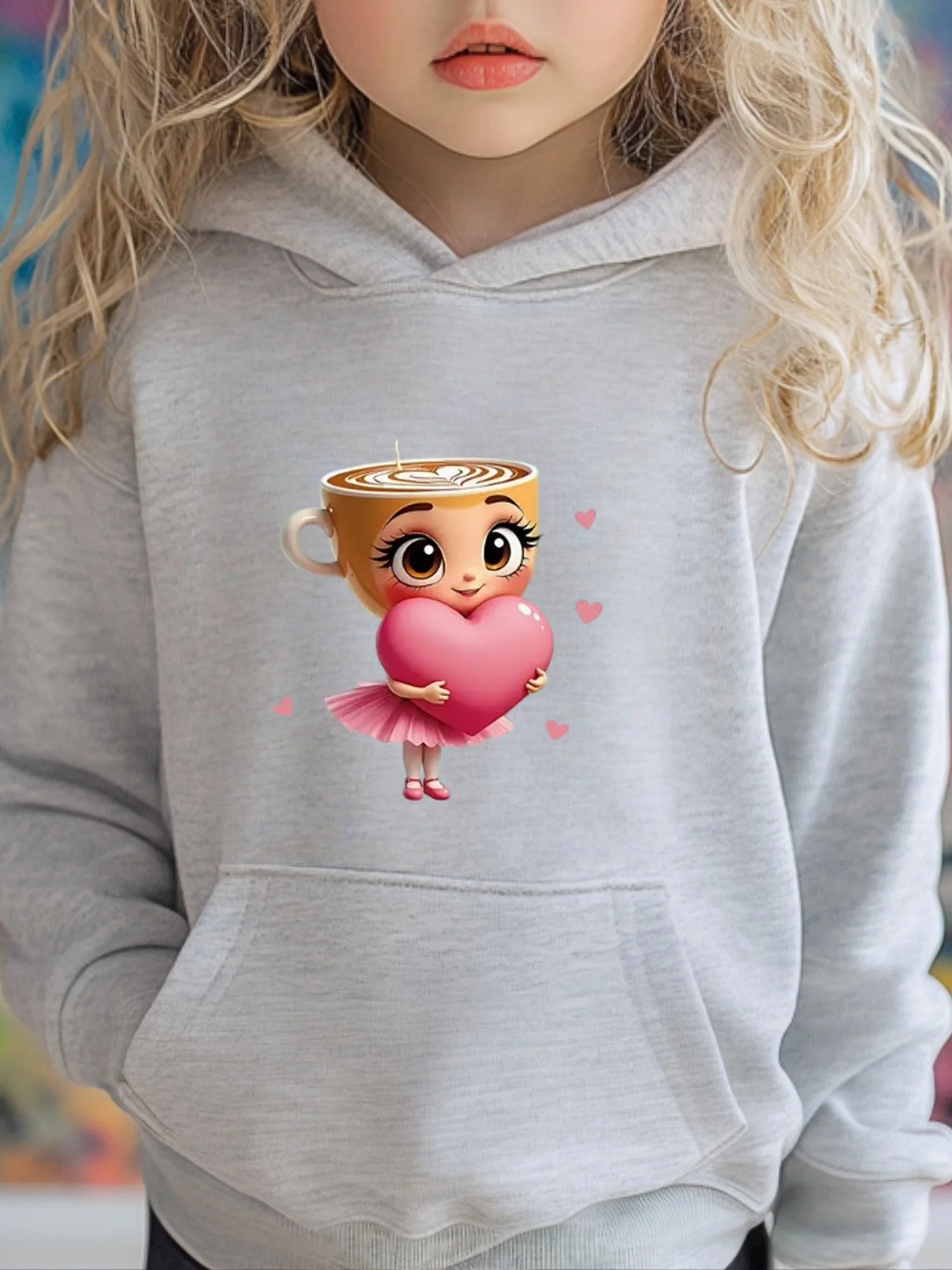CAPPUCCINA BALLERINA café y bailarina niñas niños Casual manga larga sudaderas con capucha otoño e invierno jersey chico Tops