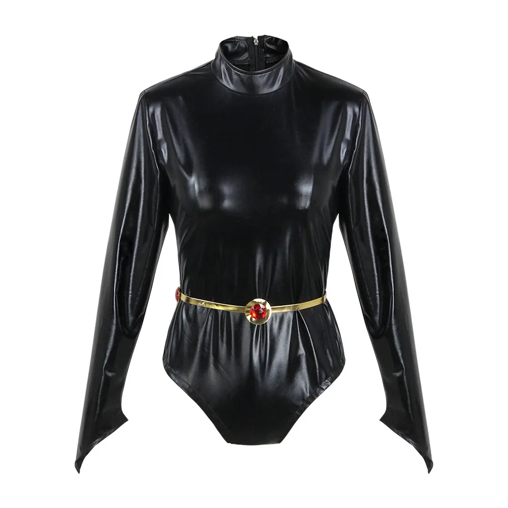 Cartoon Anime Teen Titans Raven costumi Cosplay donne Sexy tute mantello cintura Set Halloween Party Cosplays abbigliamento abiti