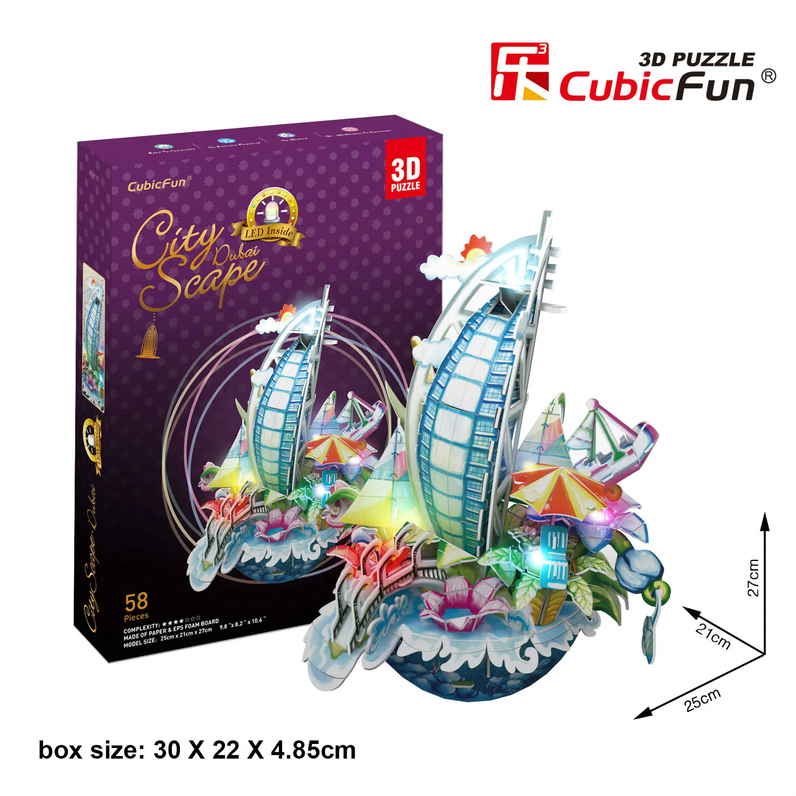 3d Puzzle City Miniature Puzzle Dubai Diy Paper Model Children Creative Gifts Children Educational Toys T114