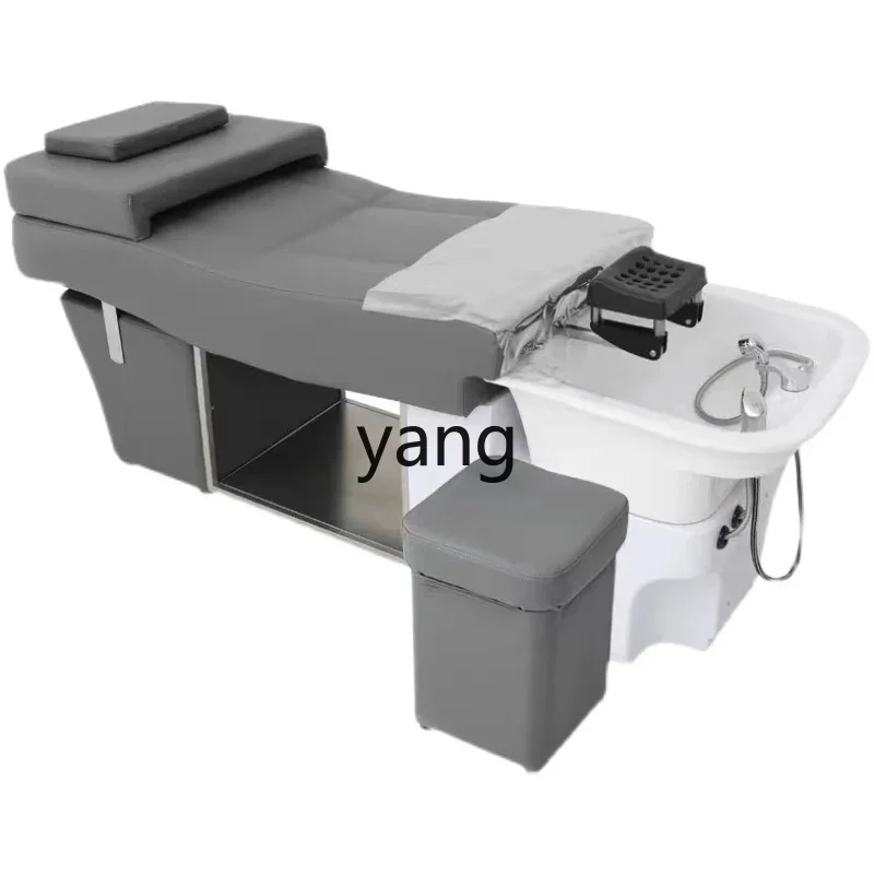 

lmmfor Hair Salon Massage Couch New Comfort Soft Bag Shampoo Stainless Steel Ceramic Basin Water Circulation Flushing Bed