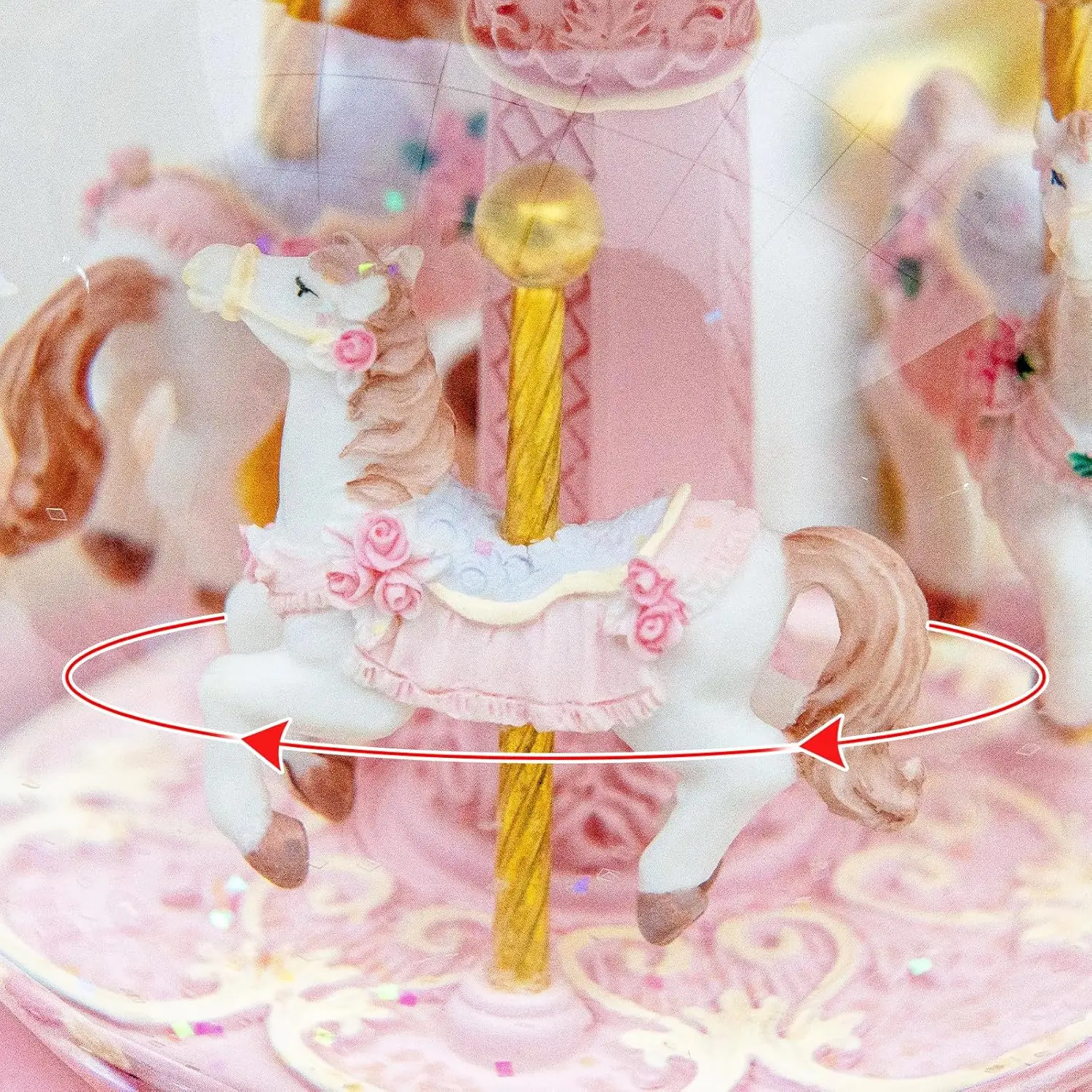 كرة الثلج الدائرية يونيكورن مع أضواء وموسيقى ملونة، هدية مثالية للفتيات والنساء في المناسبات الخاصة